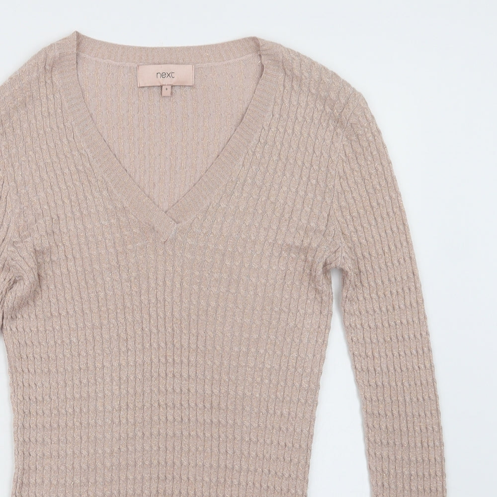 Womens UK Size 8 NEXT Beige Pullover Jumper