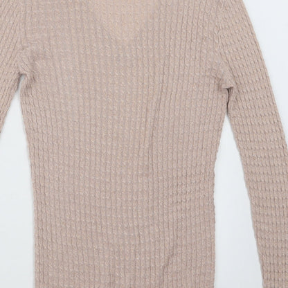 Womens UK Size 8 NEXT Beige Pullover Jumper