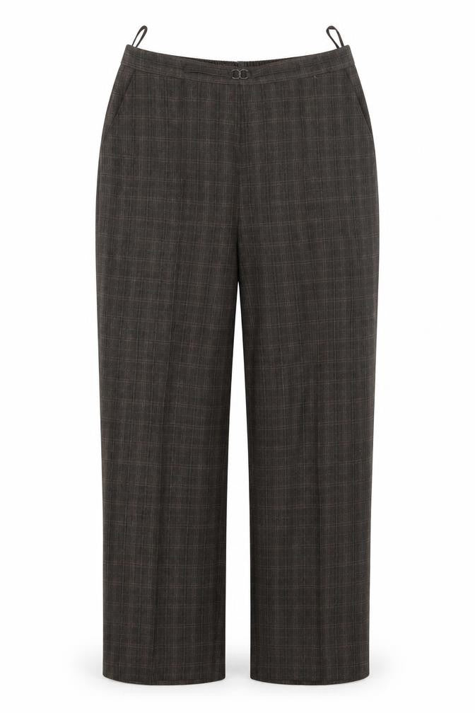 Bonmarché Womens Brown Check Trousers Size 12 L26 in