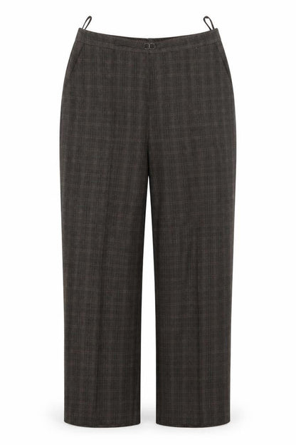 Bonmarché Womens Brown Check Trousers Size 12 L26 in