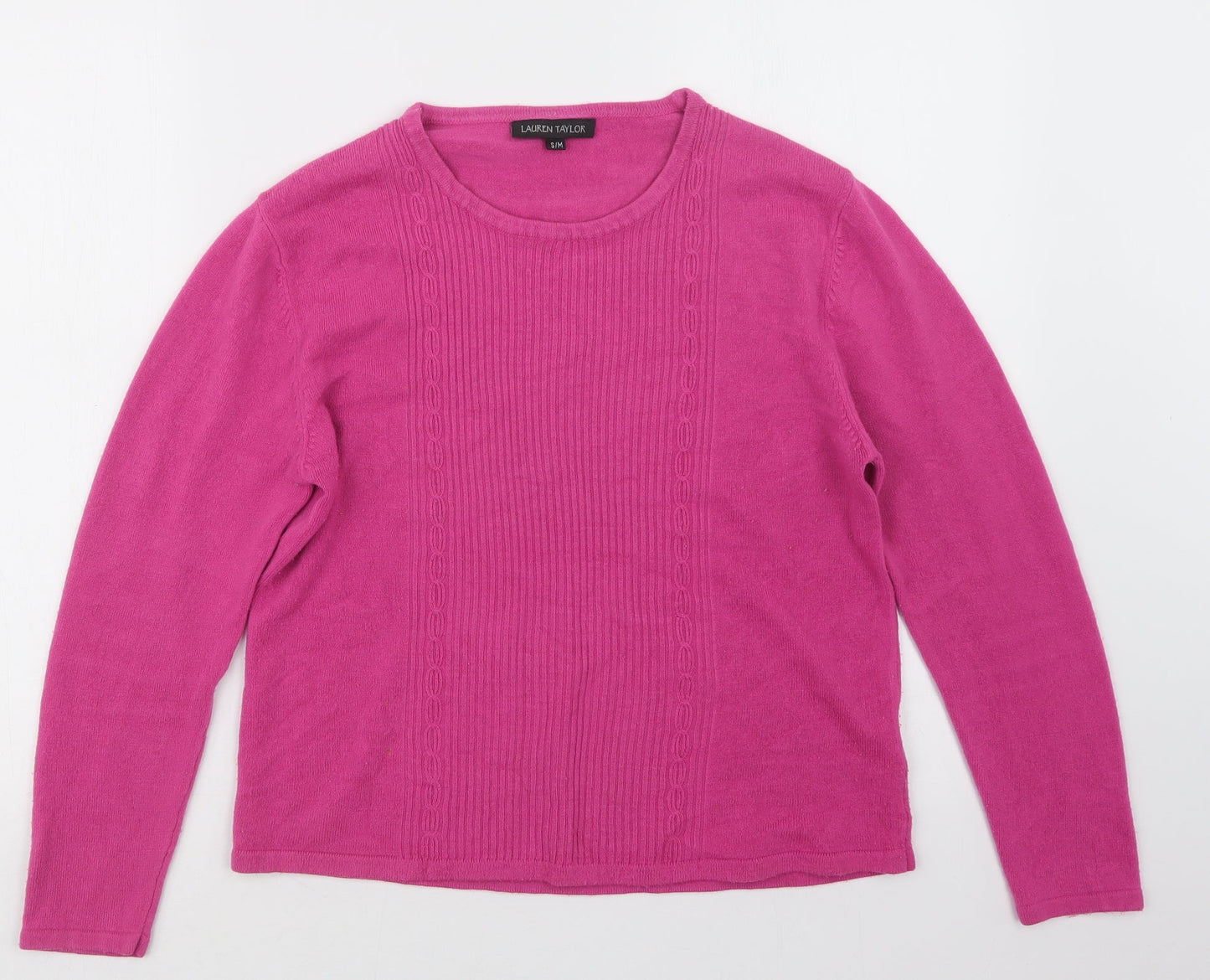 Womens UK Size S Lauren Taylor Pink Pullover Jumper