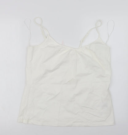 E-vie Womens White   Basic Tank Size 18