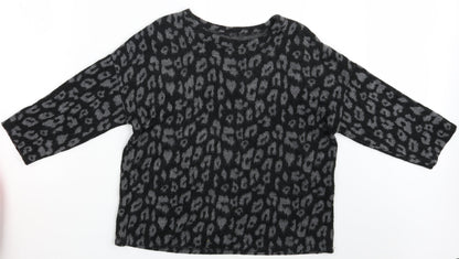 Prodotto Womens Black Animal Print  Pullover Jumper One Size