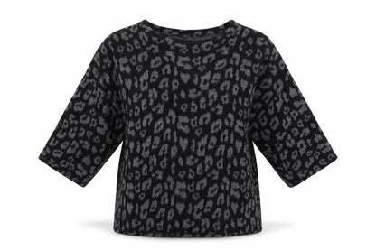 Prodotto Womens Black Animal Print  Pullover Jumper One Size