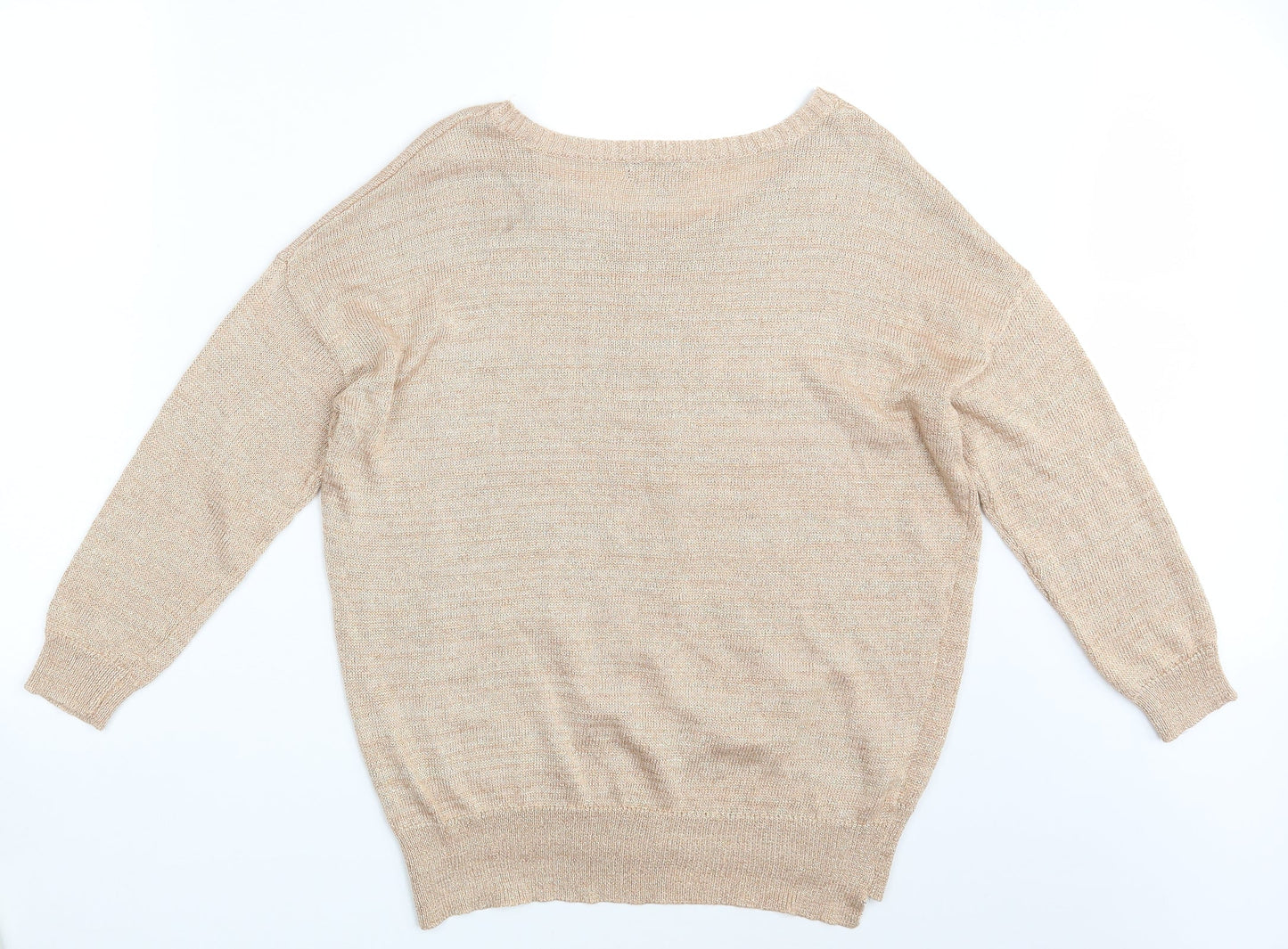 Womens UK Size 12 Soon Gold Pullover Jumper