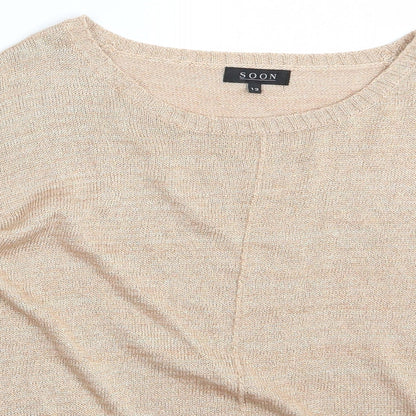 Womens UK Size 12 Soon Gold Pullover Jumper