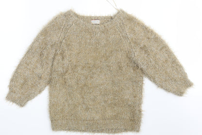 Womens UK Size 10 M&S Beige Pullover Jumper