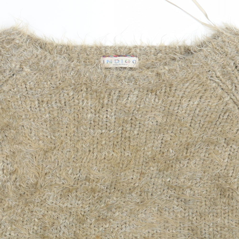 Womens UK Size 10 M&S Beige Pullover Jumper