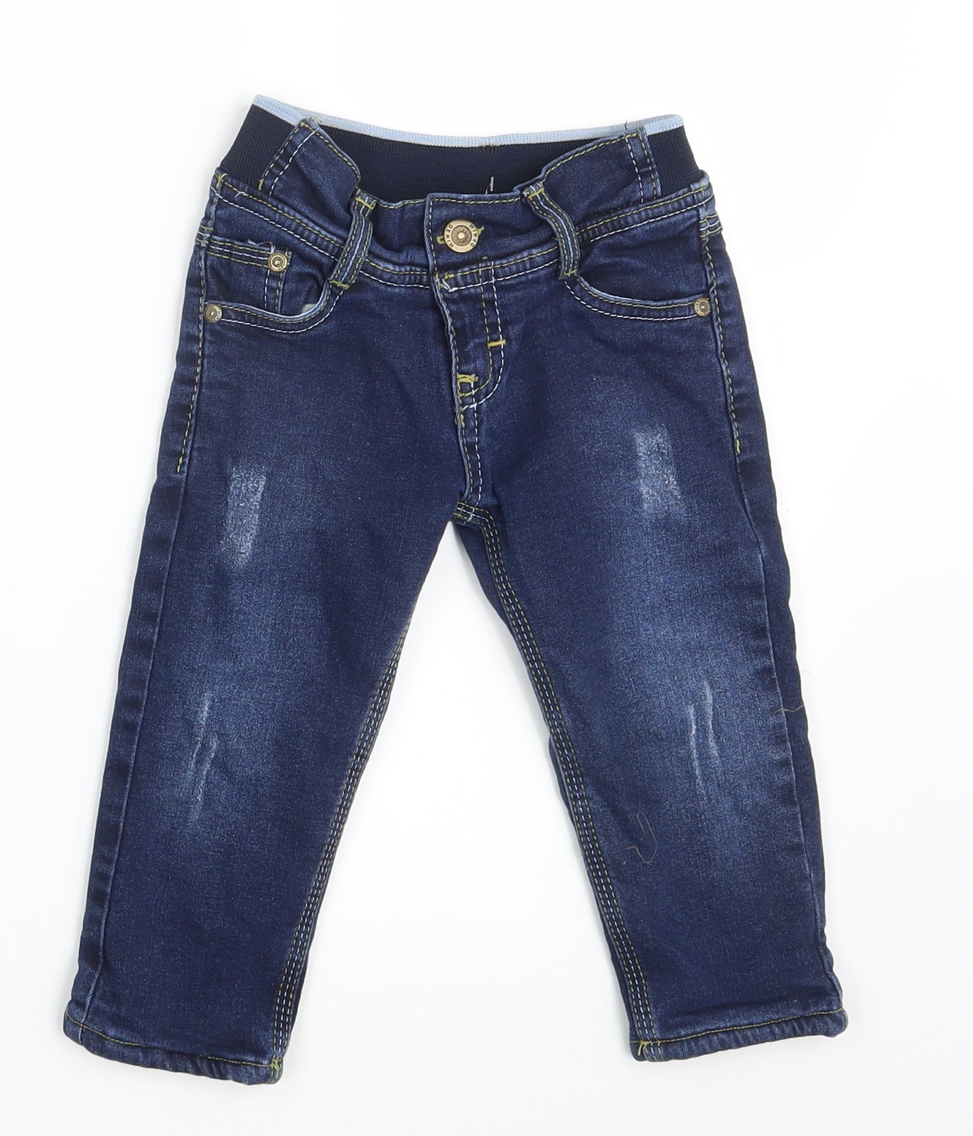 Onix Baby Blue  Denim Cropped Jeans One Size  - Waist 18in; Inside  leg 11in
