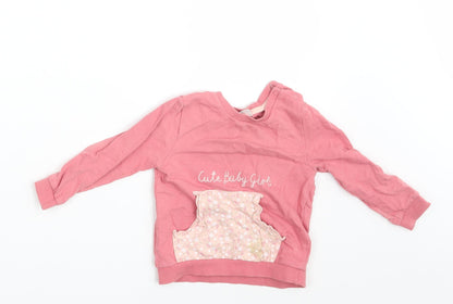 So Cute Girls Pink   Pullover Jumper Size 12-18 Months