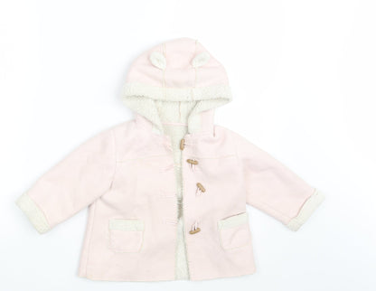 Matalan Girls Pink   Overcoat Coat Size 12-18 Months