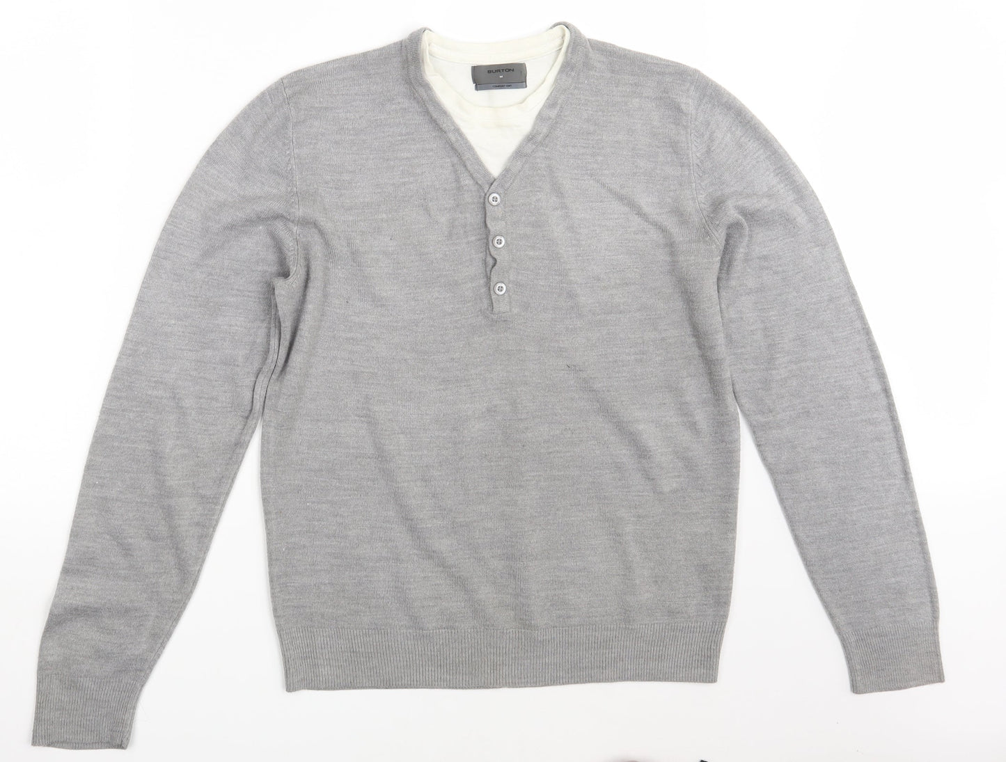 Burtomn Mens Grey   Pullover Jumper Size M