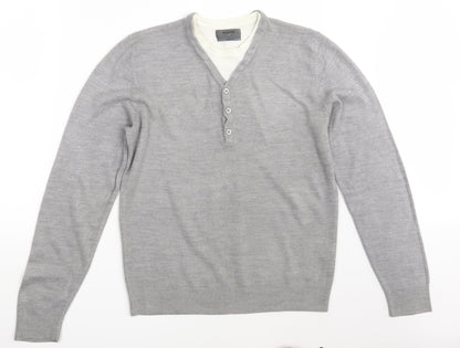 Burtomn Mens Grey   Pullover Jumper Size M