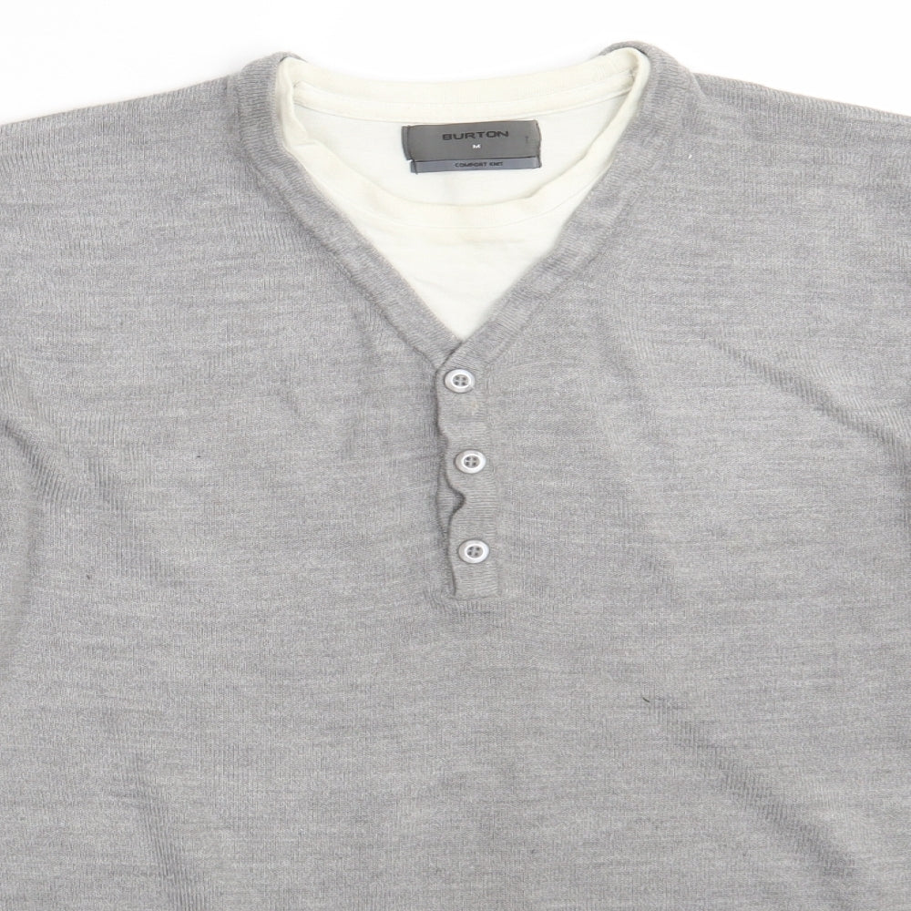 Burtomn Mens Grey   Pullover Jumper Size M