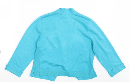 Isela Womens Blue  Rayon Cardigan Jumper Size XL