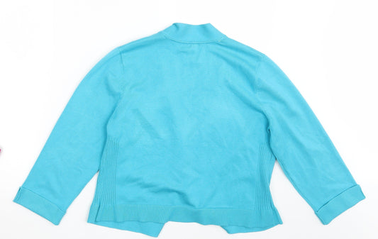 Isela Womens Blue  Rayon Cardigan Jumper Size XL