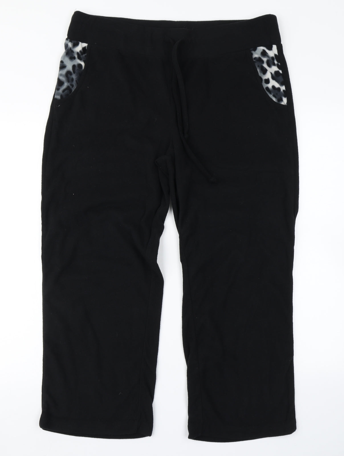 Avon Womens Black  Fleece Jogger Trousers Size 16 L23 in