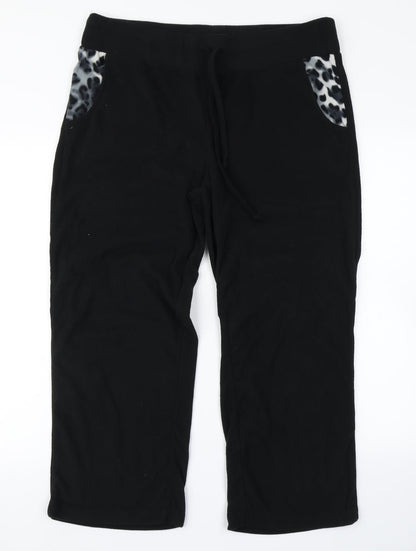 Avon Womens Black  Fleece Jogger Trousers Size 16 L23 in