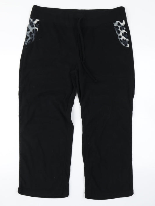 Avon Womens Black  Fleece Jogger Trousers Size 16 L23 in