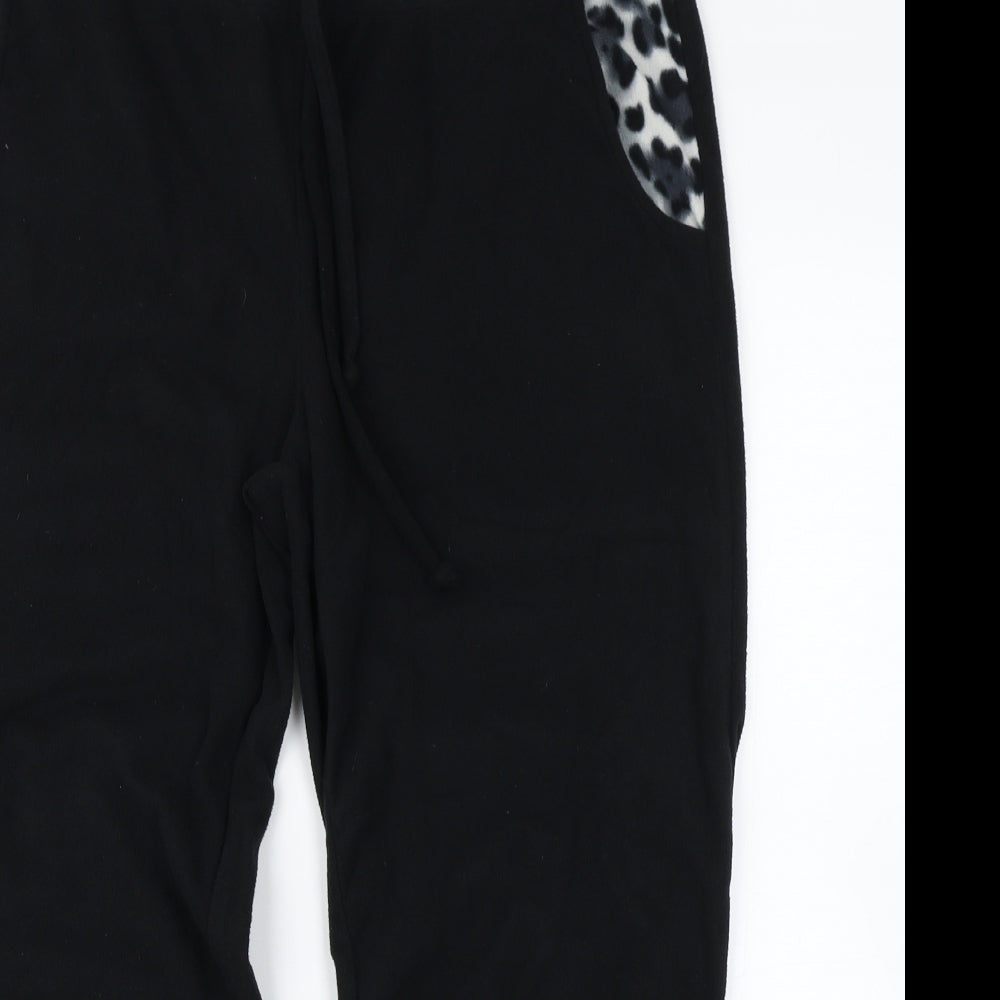 Avon Womens Black  Fleece Jogger Trousers Size 16 L23 in