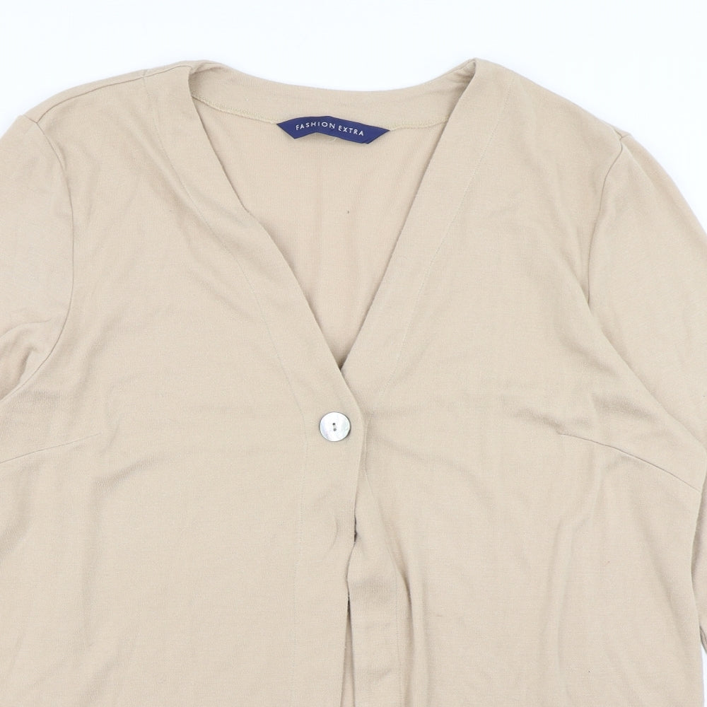 Womens UK Size 16 Fashion Extra Brown Cardigan Jumper
