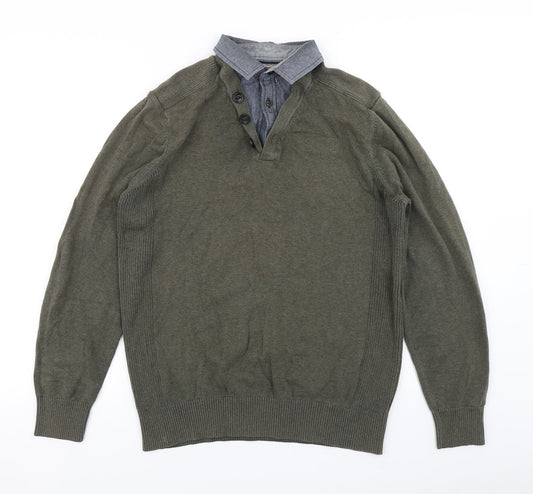 NEXT Mens Green  Knit Pullover Jumper Size M