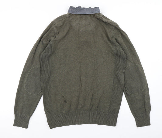 NEXT Mens Green  Knit Pullover Jumper Size M