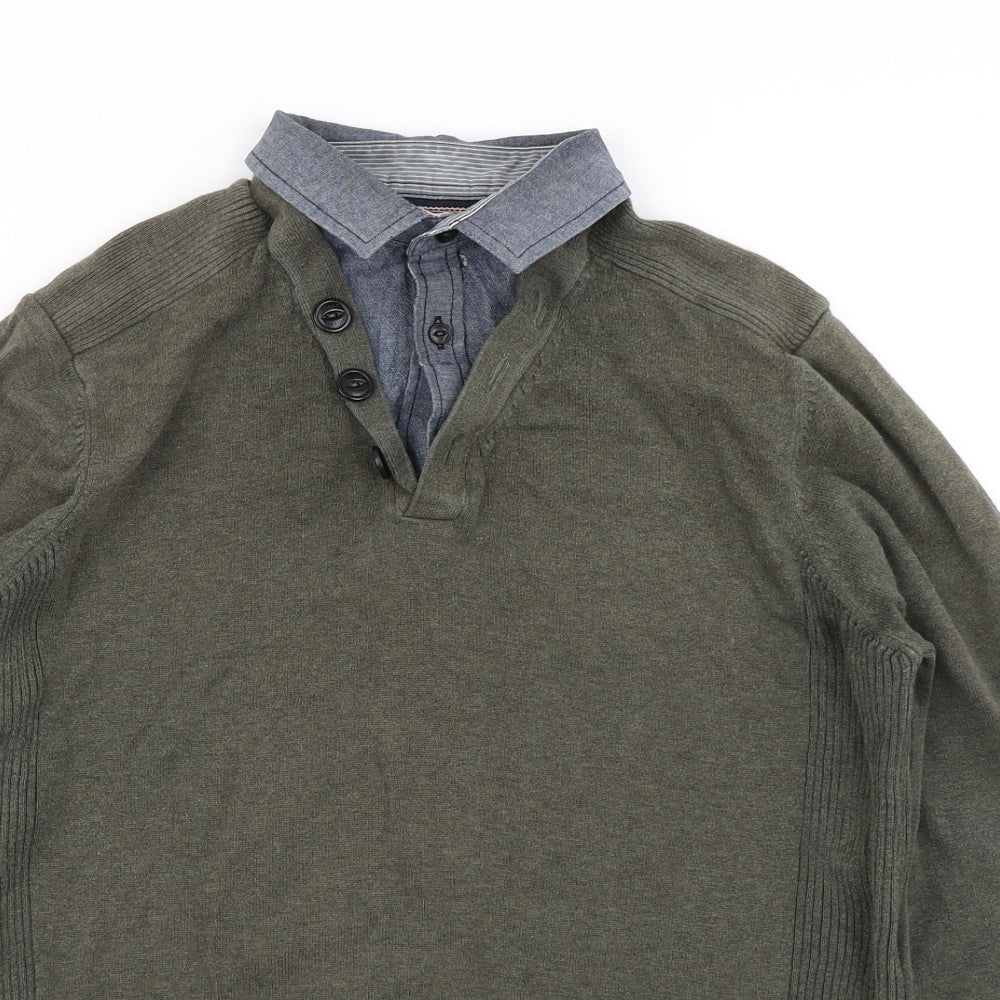 NEXT Mens Green  Knit Pullover Jumper Size M