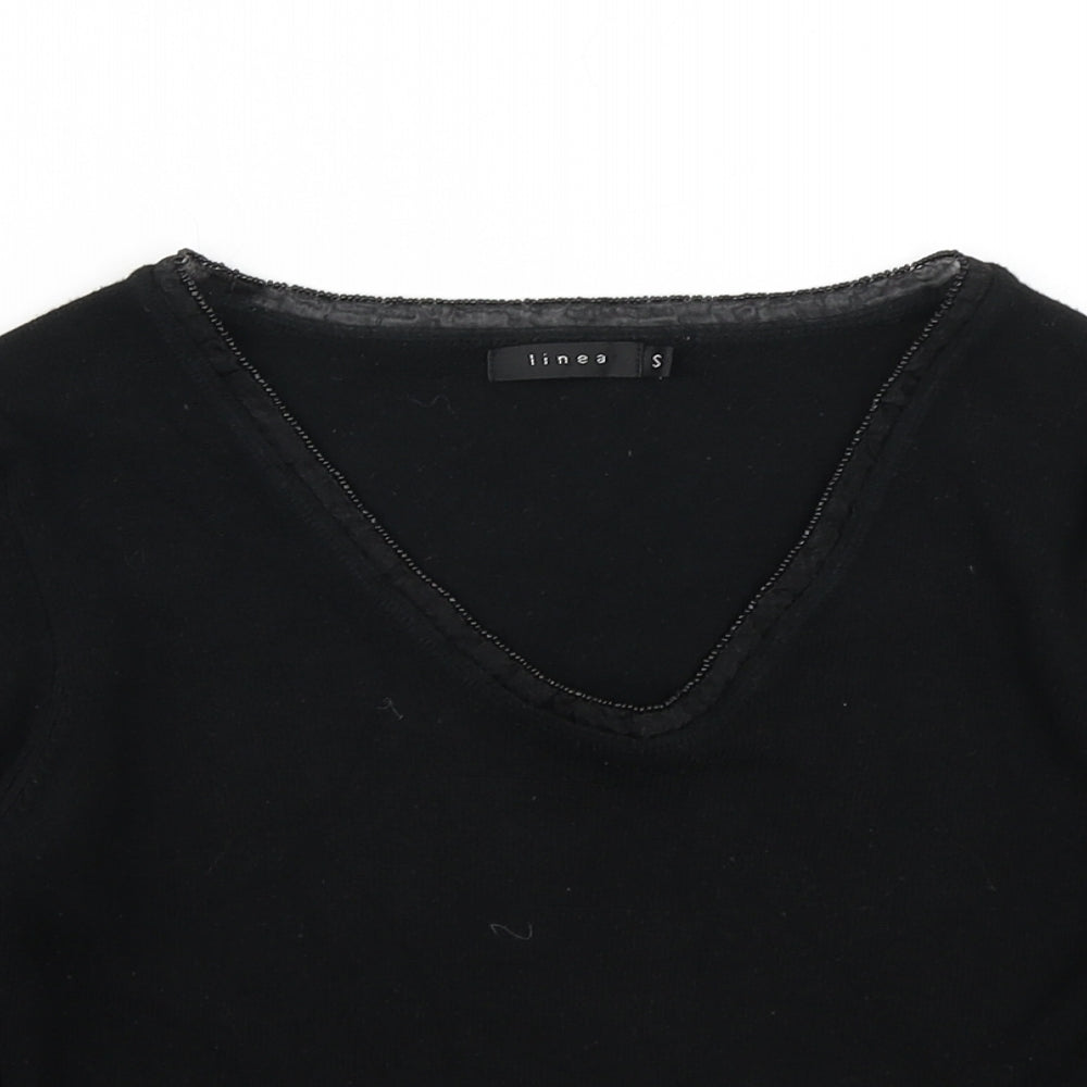 Womens UK Size S Linea Black Pullover Jumper
