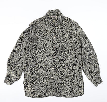 Bonmarché Womens Black Animal Print  Basic Blouse Size 12