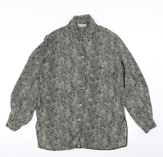 Bonmarché Womens Black Animal Print  Basic Blouse Size 12