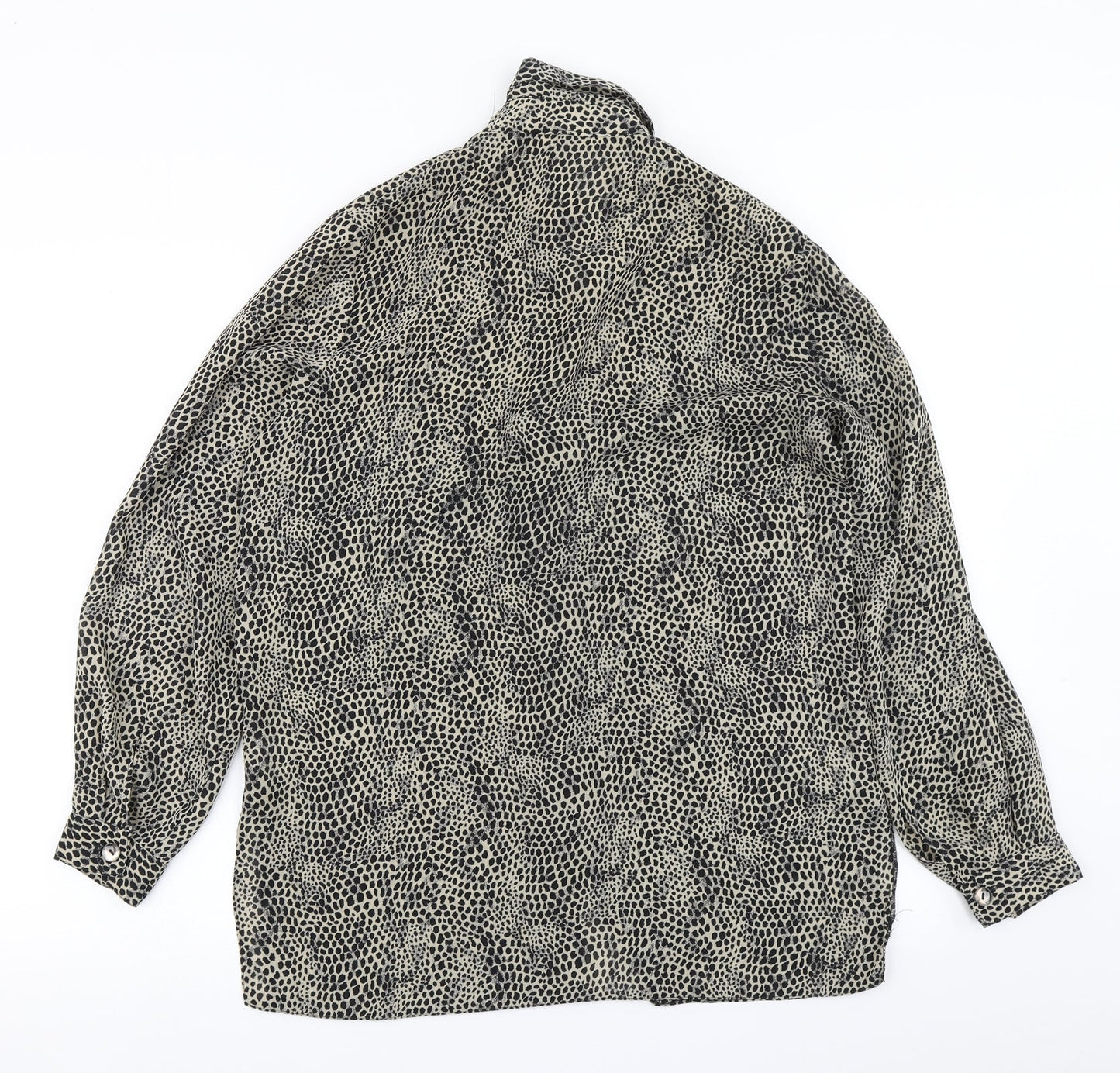 Bonmarché Womens Black Animal Print  Basic Blouse Size 12