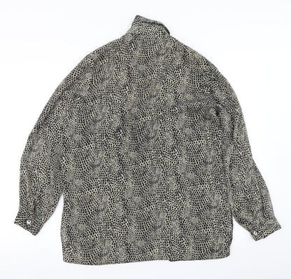 Bonmarché Womens Black Animal Print  Basic Blouse Size 12