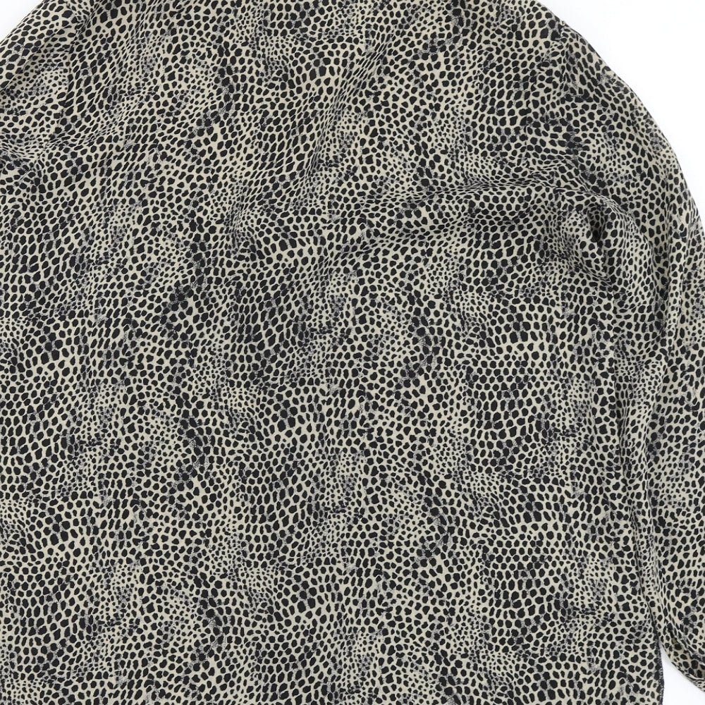 Bonmarché Womens Black Animal Print  Basic Blouse Size 12