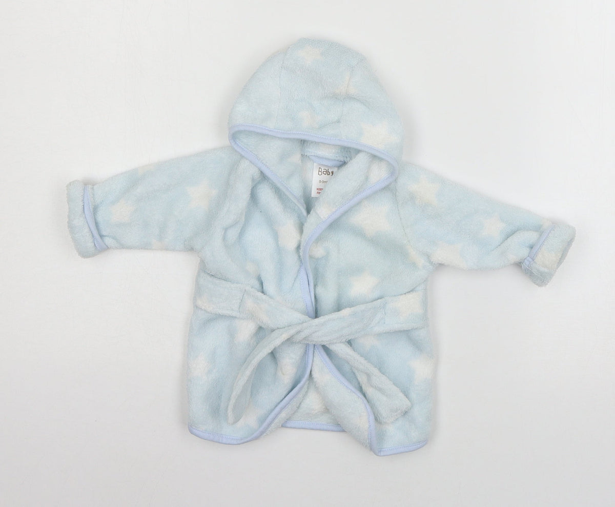 Peacocks Boys Blue Geometric Microfibre Cami Robe Size 0-3 Months