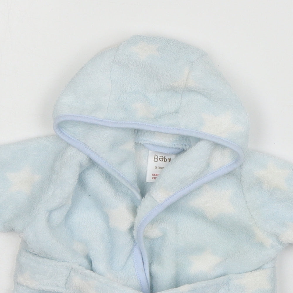 Peacocks Boys Blue Geometric Microfibre Cami Robe Size 0-3 Months