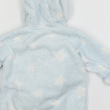 Peacocks Boys Blue Geometric Microfibre Cami Robe Size 0-3 Months