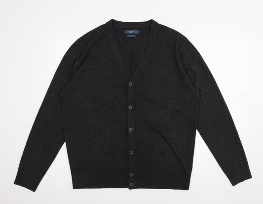 Atlantic Bay Womens Grey  Knit Cardigan Jumper Size L