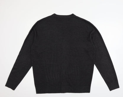 Atlantic Bay Womens Grey  Knit Cardigan Jumper Size L