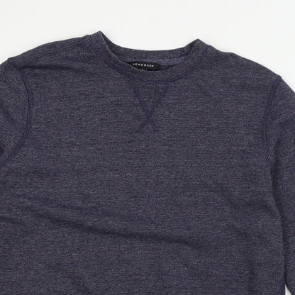Peacocks Womens Blue  Jersey Pullover Sweatshirt Size S