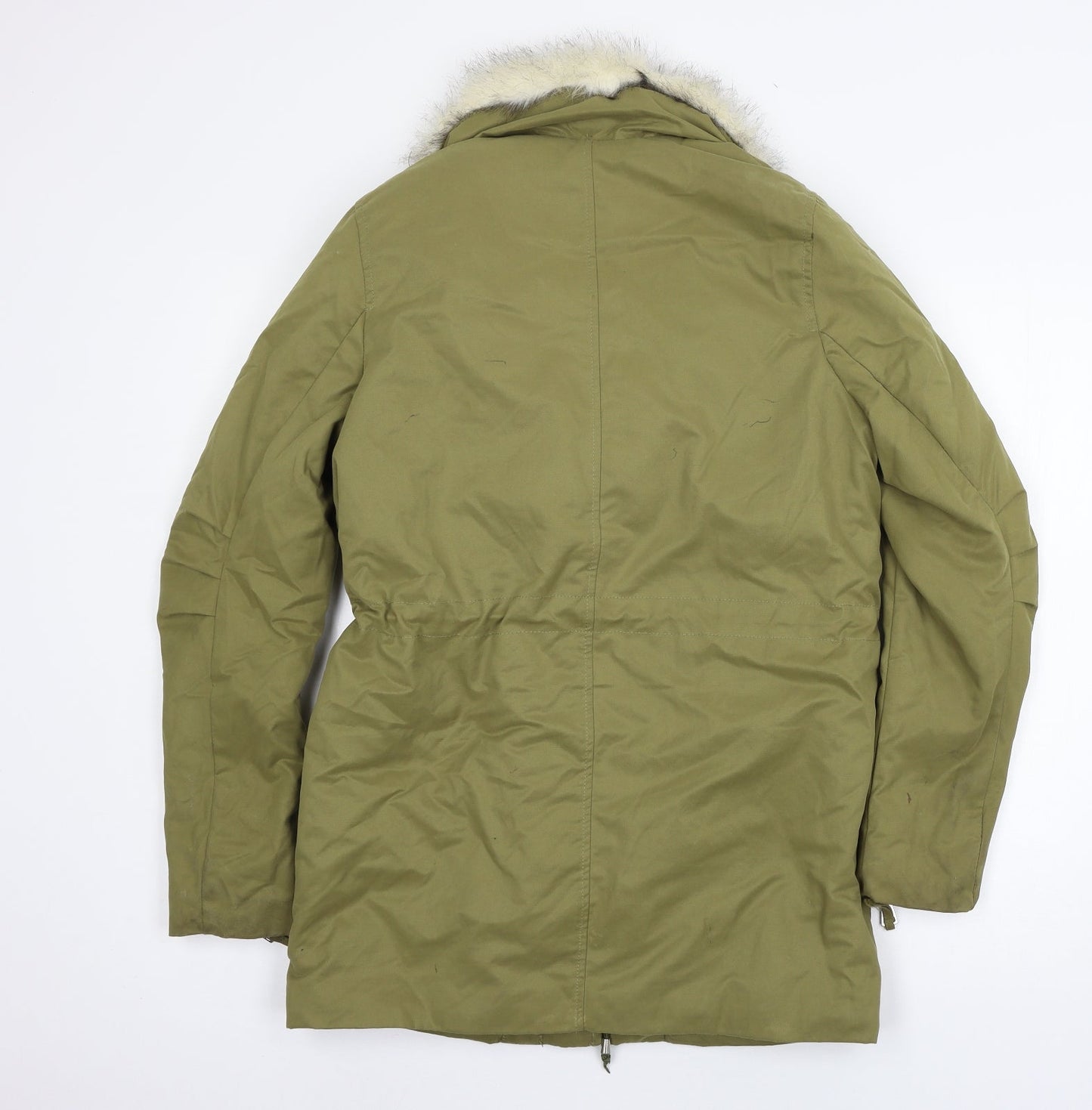Womens UK Size 4 H&M Green Parka Coat