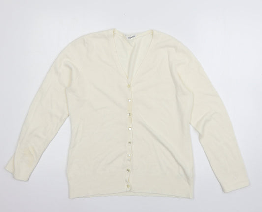 Womens UK Size 12 BHS Ivory Cardigan Jumper