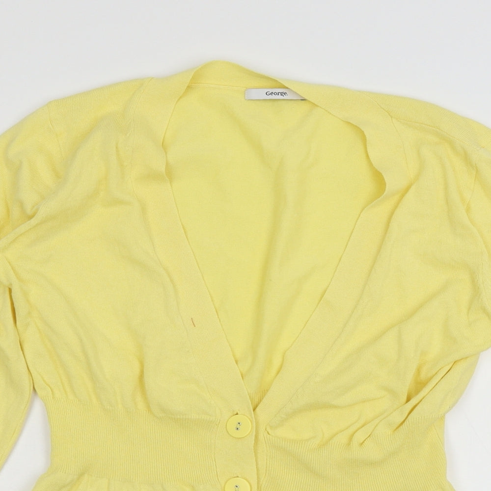 George Womens Yellow  Knit Cardigan Jumper Size 12