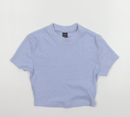 SheIn Womens Blue  Jersey Basic T-Shirt Size XS