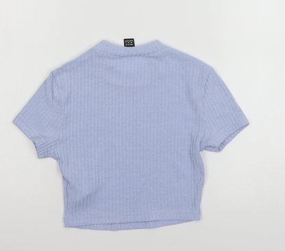 SheIn Womens Blue  Jersey Basic T-Shirt Size XS
