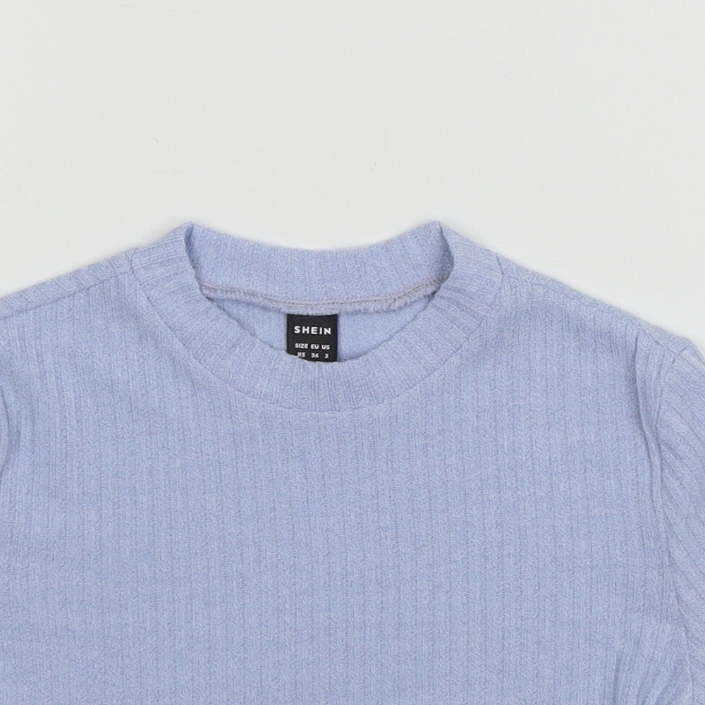 SheIn Womens Blue  Jersey Basic T-Shirt Size XS