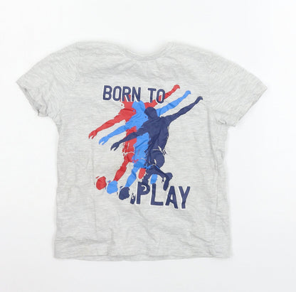 PEP & CO Boys Grey  Jersey Basic T-Shirt Size 5-6 Years  - Born to play