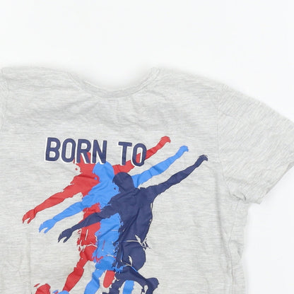 PEP & CO Boys Grey  Jersey Basic T-Shirt Size 5-6 Years  - Born to play