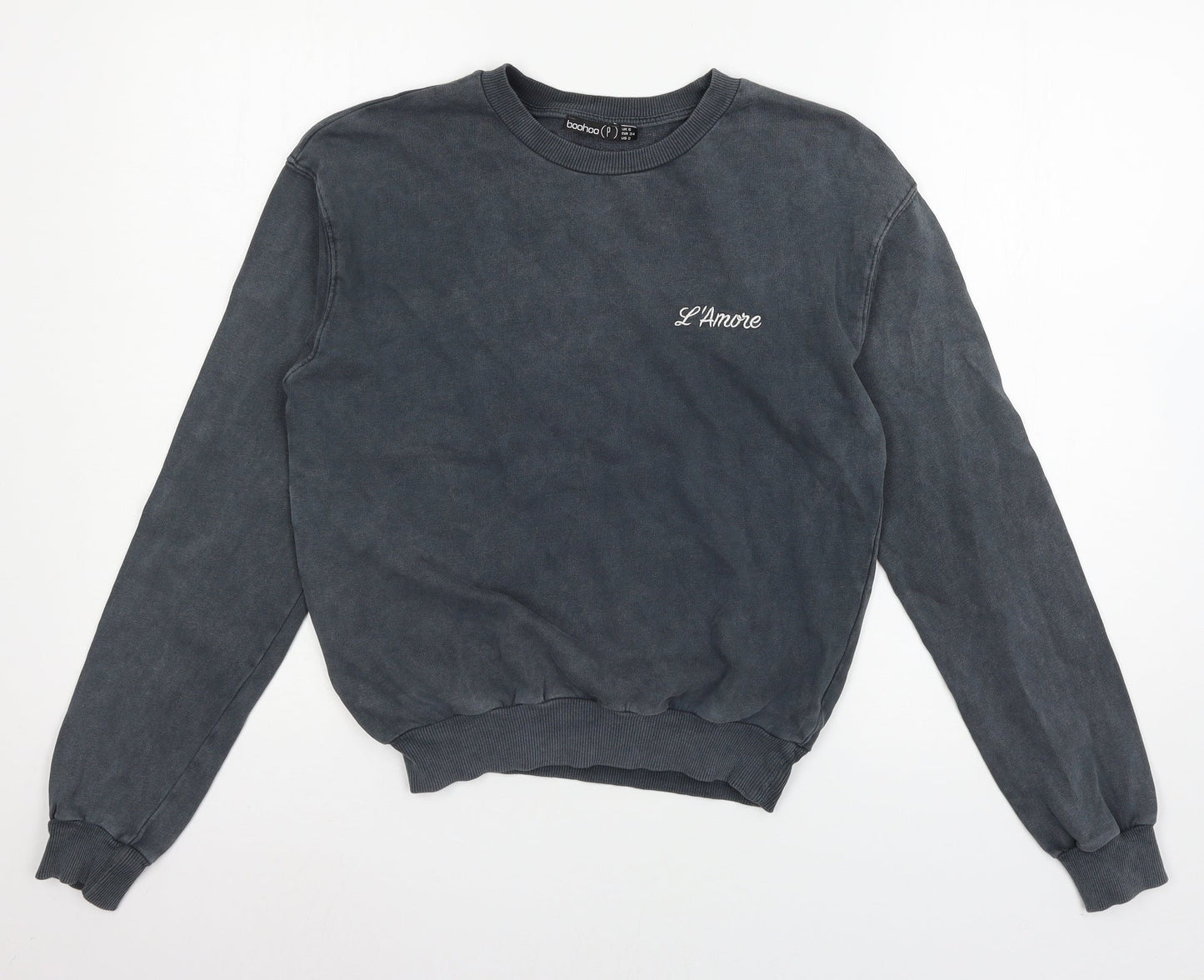Boohoo Womens Grey  Jersey Pullover Sweatshirt Size 6  - L'Amore
