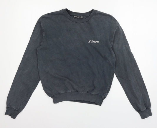 Boohoo Womens Grey  Jersey Pullover Sweatshirt Size 6  - L'Amore